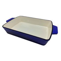 Asadera de hierro esmaltado azul 30 cm