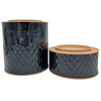 Set Lata Cookies alta y baja, negra. 18x18 y 18x8