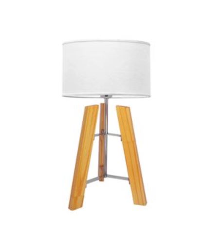 Lámpara de mesa trípode Nórdica blanca