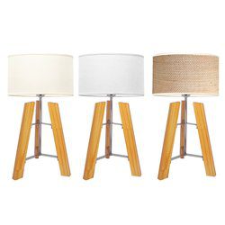 Lámpara de mesa trípode Nórdica arpillera - Imagen 2